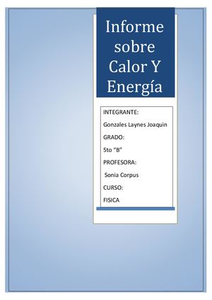 Trabajo De Calor Y Energia