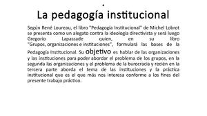 PEDAGOGIA INSTITUCIONAL