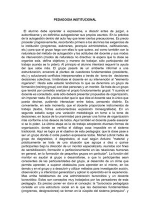 Pedagogia Institucional