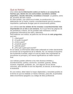 Qué Es Noticia