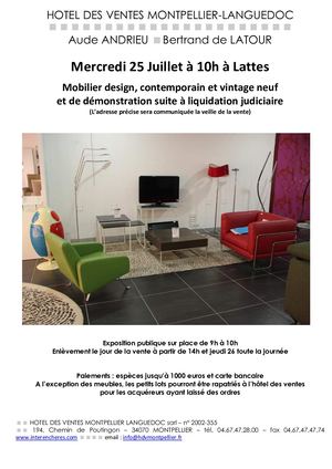 Mobilier, design, contemporain et vintage - Mercredi 25 juillet 2018 à 10:00