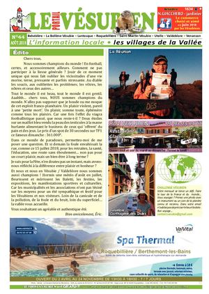AOUT 2018 - Journal gratuit de la Vésubie & Valdeblore - 06450 - Alpes Maritimes