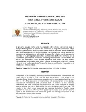 EDGAR ANZOLA, UNA VOCACIÓN POR LA CULTURA