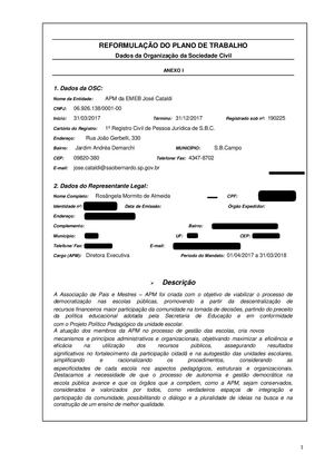 2º Plano De Trabalho 2017