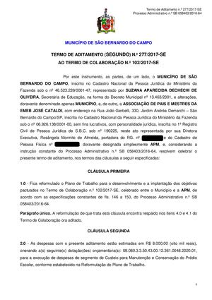 2º Termo De Aditamento 2017
