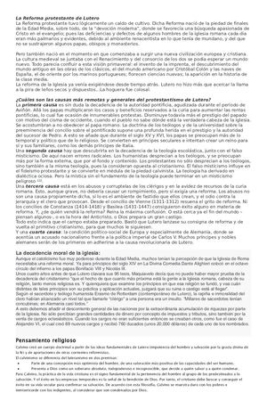 La Reforma Protestante De Lutero