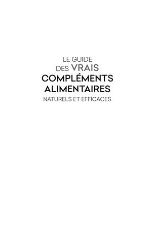 Le guide des vrais compléments alimentaires [Extrait]