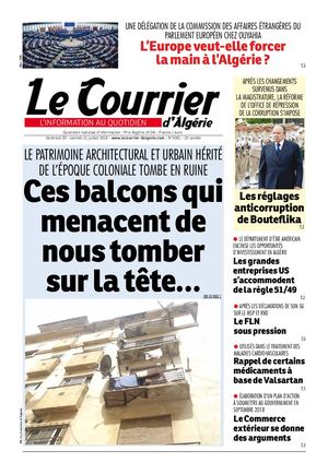 Le Courrier D'Algérie Du Samedi 21 Juillet 2018
