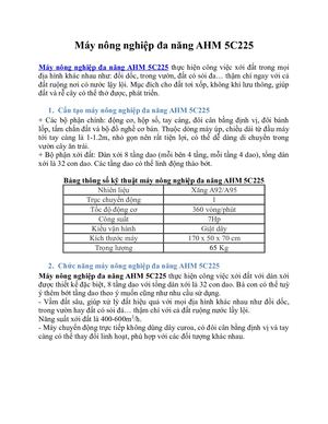 Máy Nông Nghiệp đA Năng Ahm 5c225