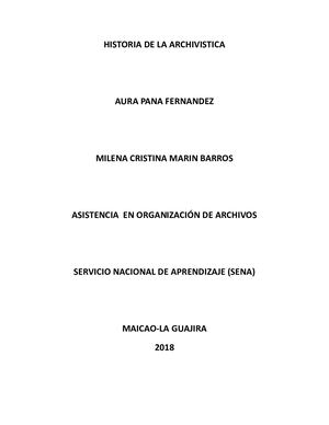 Historia De La Archivistica