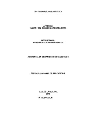 Historia De La Archivistica