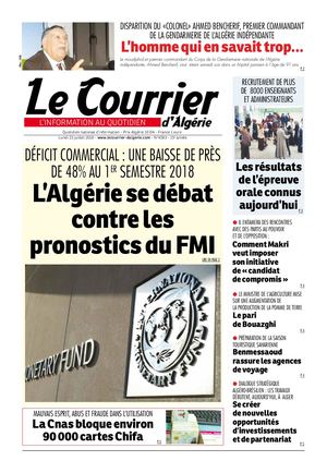 Le Courrier D'Algérie Du Lundi 23 Juilet 2018