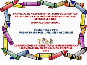 Cartilla Adaptaciones Curriculares Para Estudiantes Con Necesidades Educativas Especiales