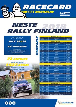 Michelin WRC - Racecard - 2018 Neste Rally Finland (EN)