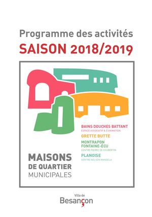 Maisons de quartier : Programme des activités 2018/2019