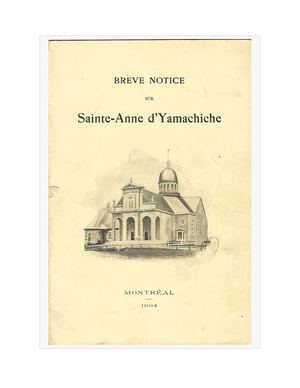 Brève Notice Sur Sainte Anne De D'yamachiche