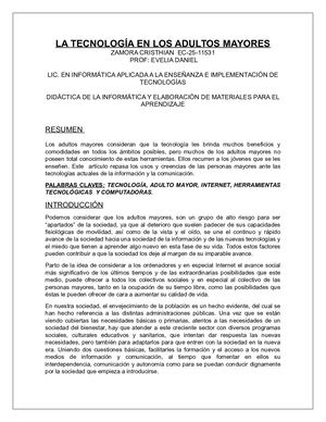 Tecnología En Adultos Mayores Cristhian Zamora