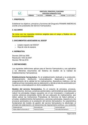 OBJETIVOS PRINCIPIOS Y FUNCIONES DEL SF
