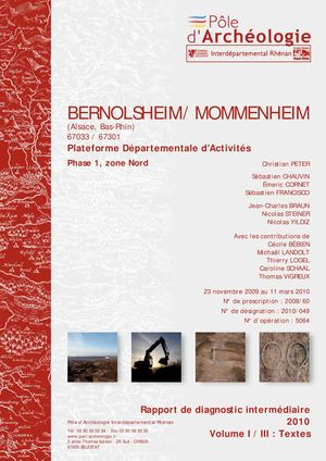 BERNOLSHEIM, MOMMENHEIM, Plateforme départementale d'activités, zone Nord - Vol. 1/3 (d)