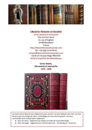 Catalogue Librairie Histoire et Société 2018