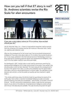Calaméo - St. Andrews scientists revise the Rio Scale for Alien Encounters