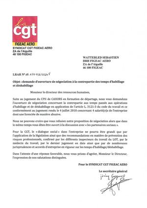 Lrar Demande Nego temps d'habillage