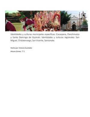 Identidades Y Culturas Municipales Específicas