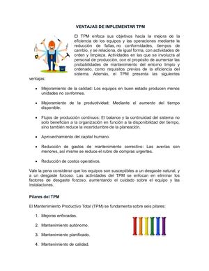 Ventajas De Implementar Tpm