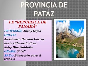 Informe De La Provincia De Pataz