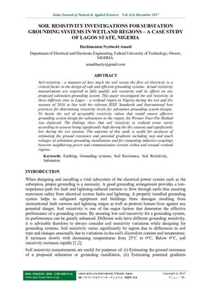 Soil Resistivity Investigations For Substation Grounding Systems In Wetland Regions