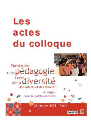 Actes Pédagogie De La Diversité 2008