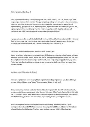 Klinik Hipnoterapi Bandung