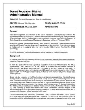 AP 104 - Records Management Retention Guidelines