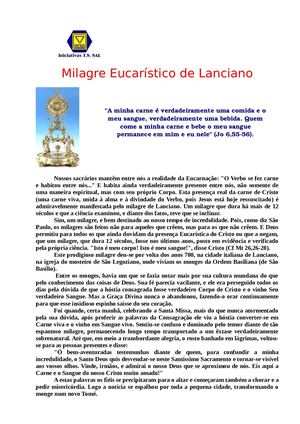 Milagre Eucarístico De Lanciano