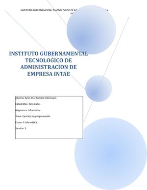 Trabajo de Pseint: Ejercicios I y II Parcial