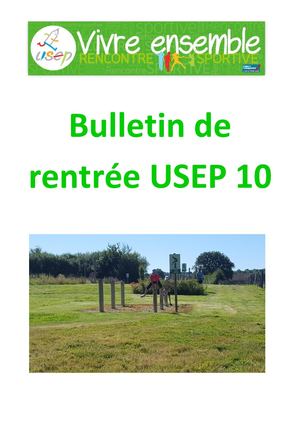 Bulletin De Rentrée Usep 10