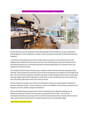 Shriram Blue Bangalore