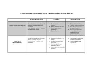 Cuadro Comparativo Entre Objetivo De Aprendizaje Y Objetivo Imformativo