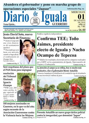 Miercoles 01 De Agosto De 2018 Diario De Iguala