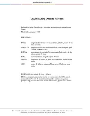 Decir Adios - Alberto Paredes