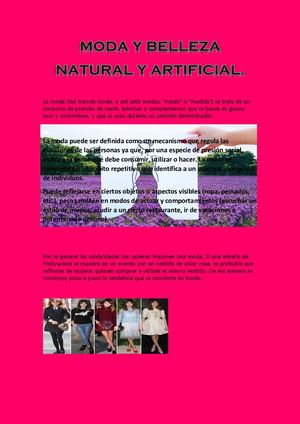 Moda Y Belleza Natural Y Artificial