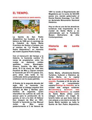 El Tiempo revista de santa marta