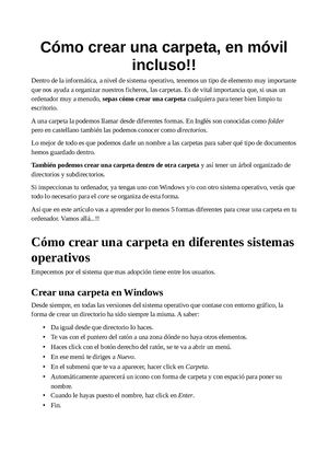 Cómo Crear Una Carpeta ( En Móvil Incluso!! )