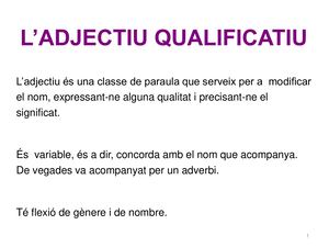 L'adjectiu qualificatiu