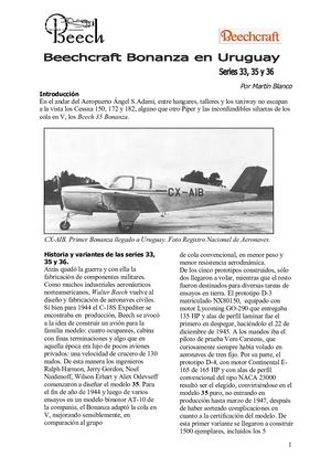Beechcraft Bonanza En Uruguay Por Martin Blanco Junio 2006
