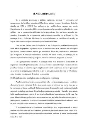 El Neoliberalismo