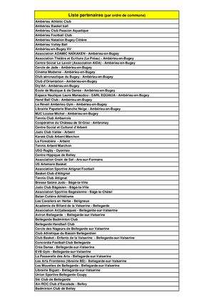 Listing Partenaires Chéquier Jeunes 01 au 1 août 2018