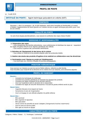 Microsoft Word Agent Technique Polyvalent En Crèche V2