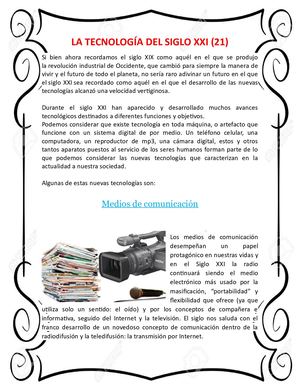 La Tecnologuia Del Siglo Xxi