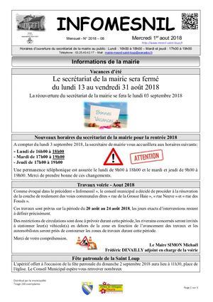 Infomesnil Du 01 08 2018